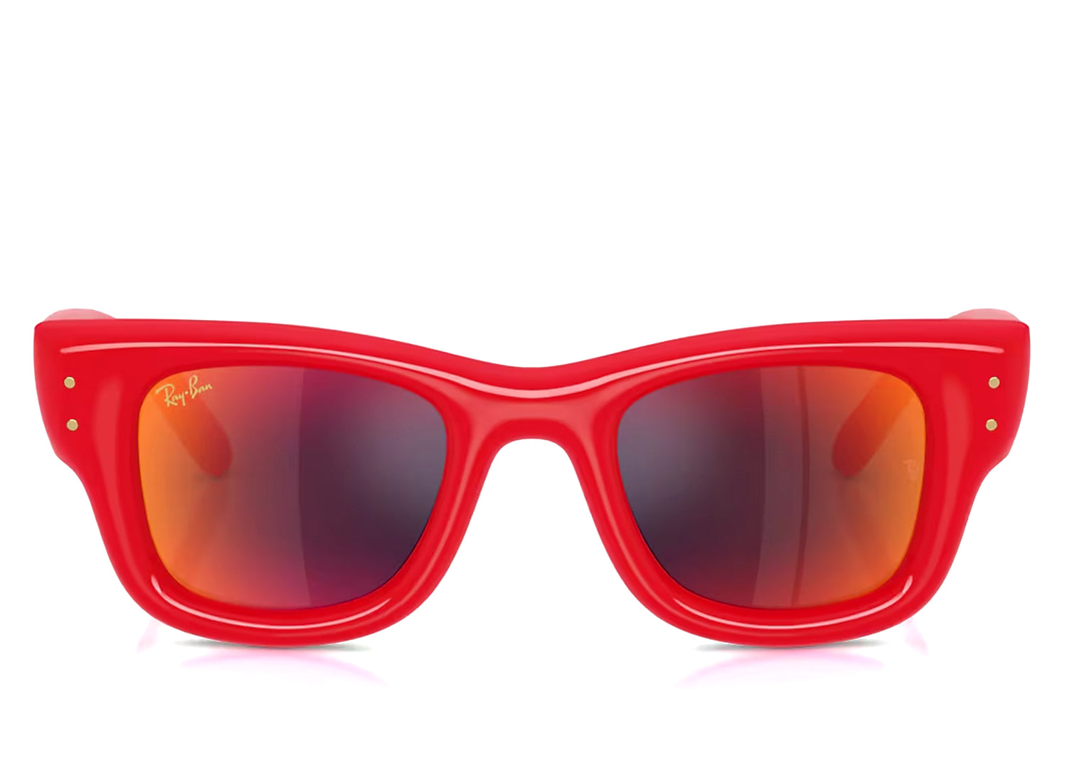 Ray Ban A$AP Rocky Wayfarer Puffer Sunglasses in Red w/ Brown Mirror Orange