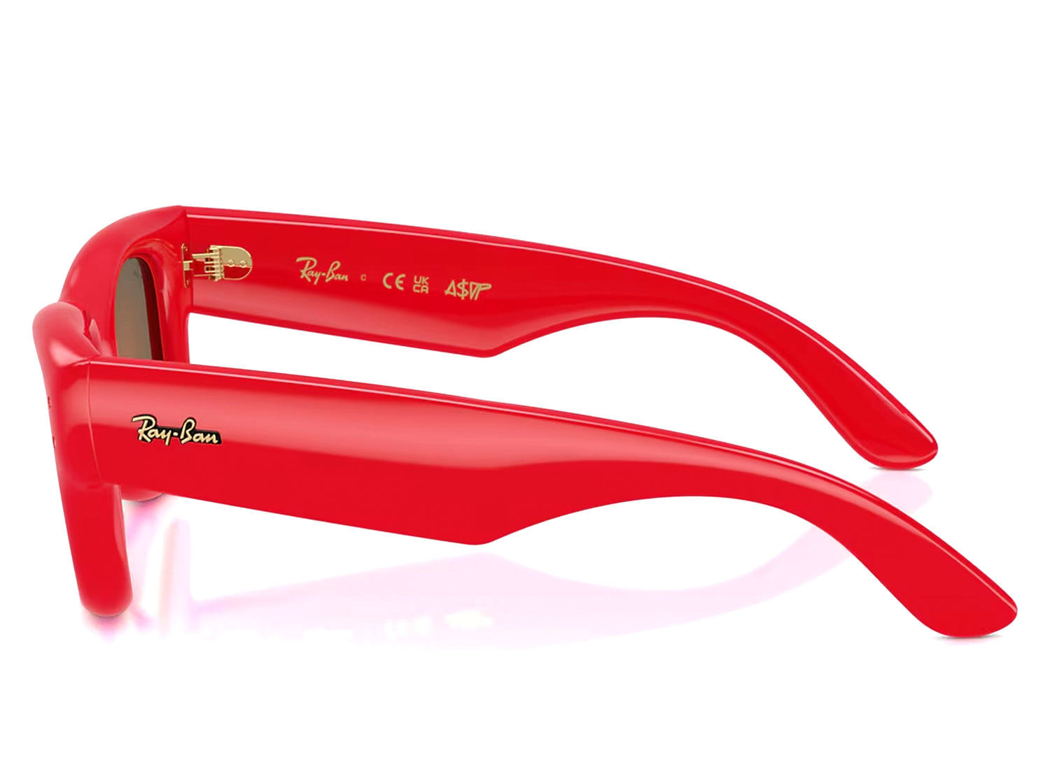 Ray Ban A$AP Rocky Wayfarer Puffer Sunglasses in Red w/ Brown Mirror Orange — view 3