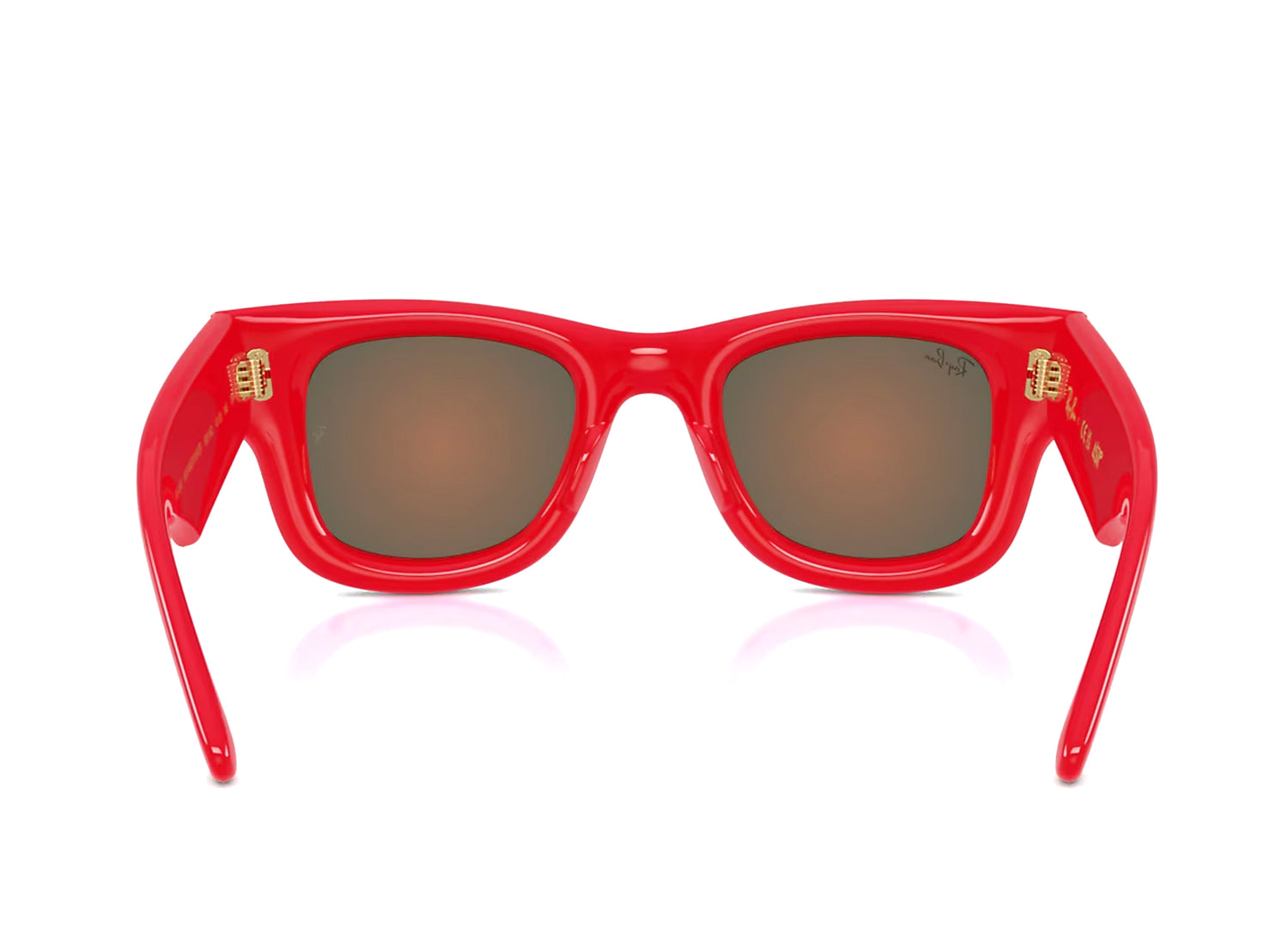 Ray Ban A$AP Rocky Wayfarer Puffer Sunglasses in Red w/ Brown Mirror Orange — view 4