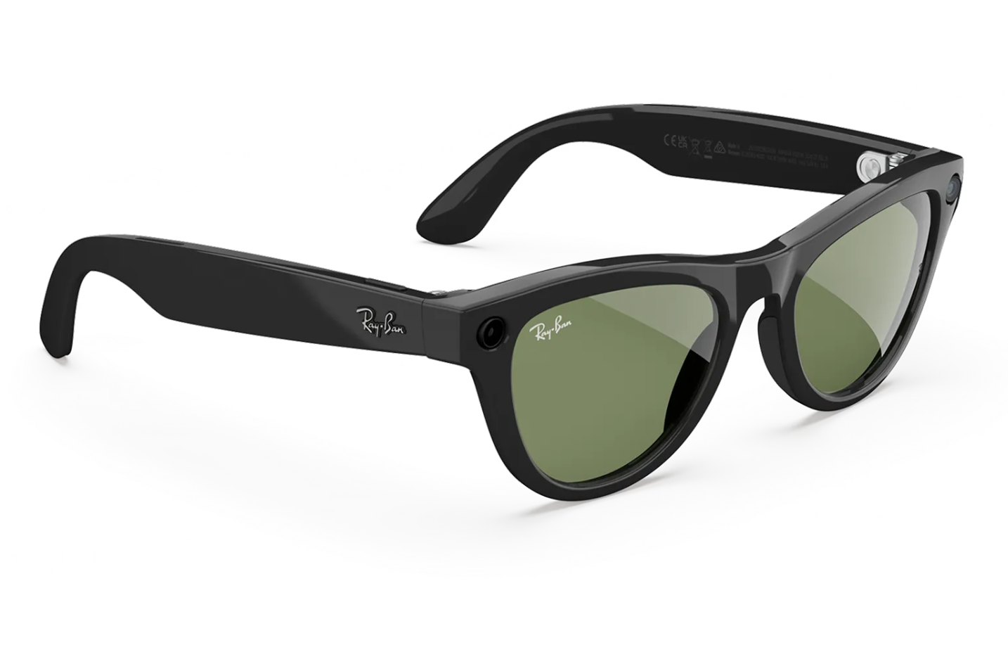 Ray-Ban Meta Skyler (Gen 2) Sunglasses in Shiny Black w/ G15 Green Lenses - view 2