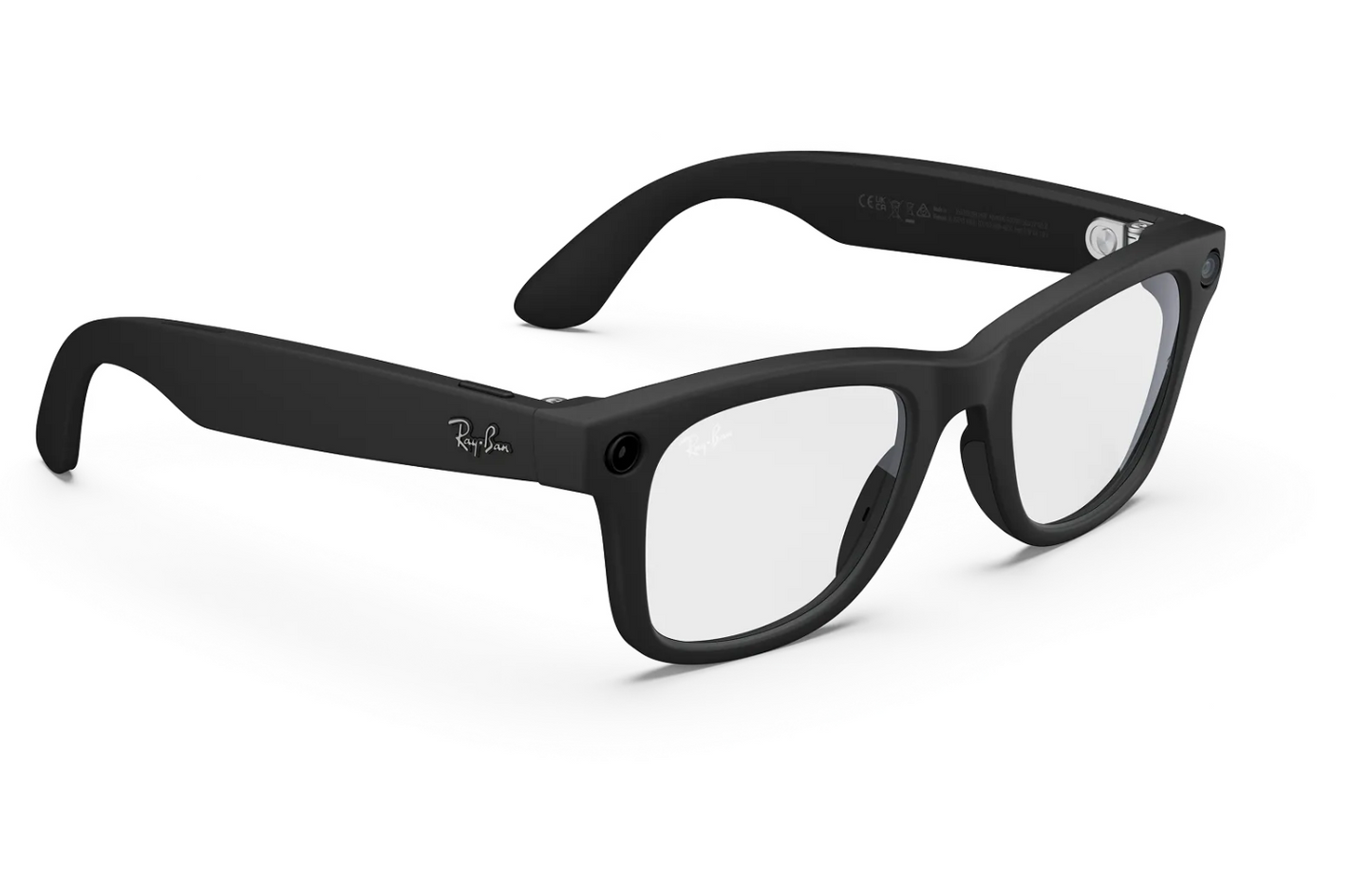 Ray-Ban Meta Wayfarer (Gen 2) Sunglasses in Matte Black w/ Clear Lenses — view 2
