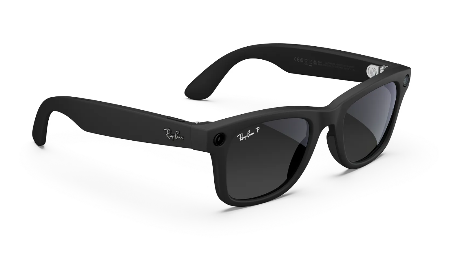 Mate Rey Ban Ray-Ban Meta Wayfarer (Gen 2) Sunglasses in Matte Black w/ Polar Gradi ...
