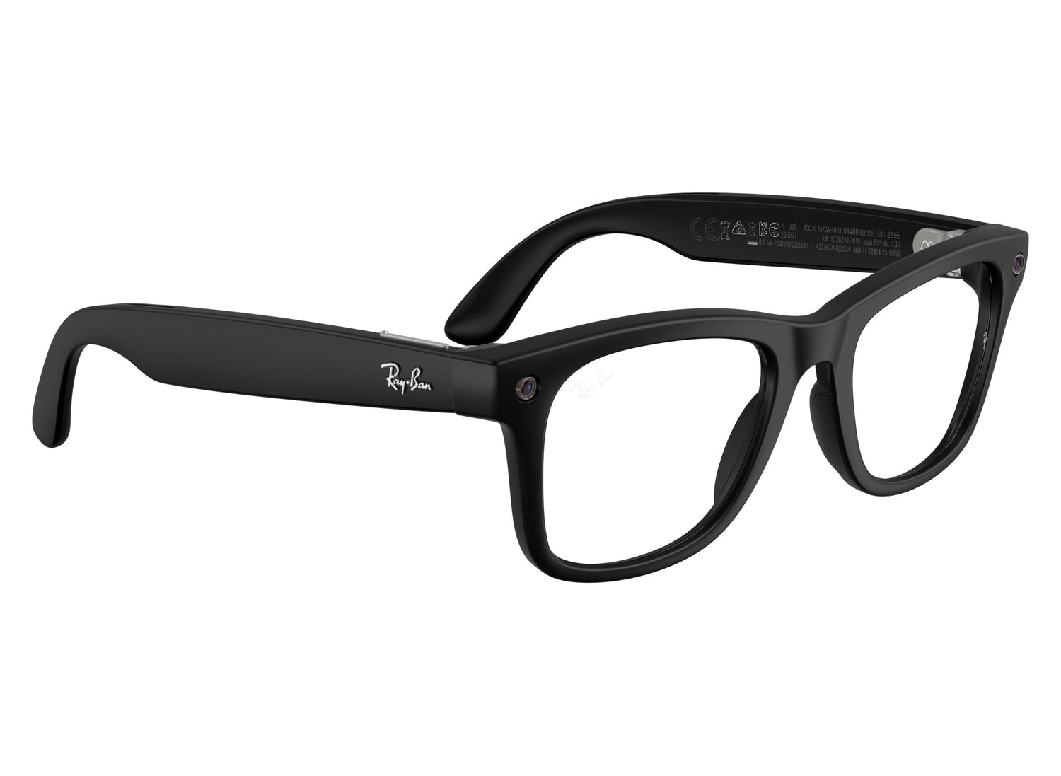 Ray-Ban Meta Wayfarer (Gen 3) Sunglasses in Matte Black w/ Clear Lenses view 7