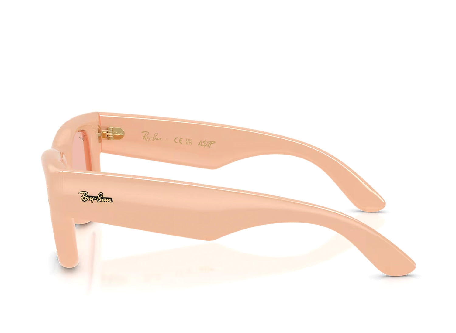 Ray Ban Wayfarer Puffer Solid Nude with Dark Pink Lenses — view 3