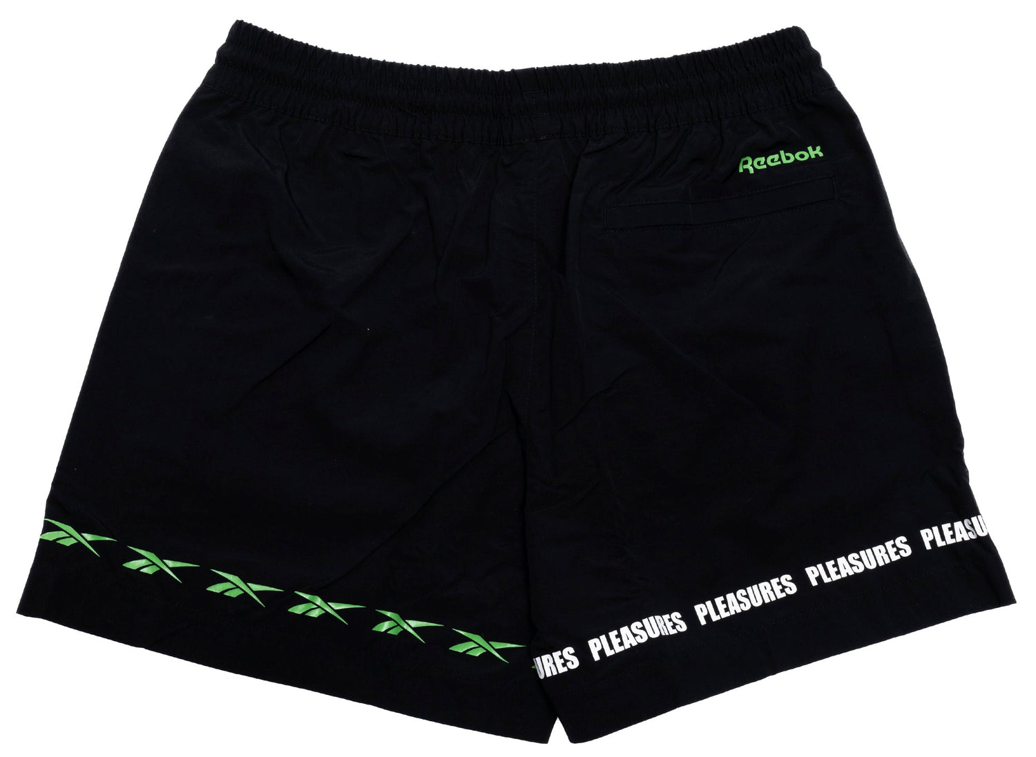 Reebok x Pleasures Shorts in Black 'Not Guilty' - view 2