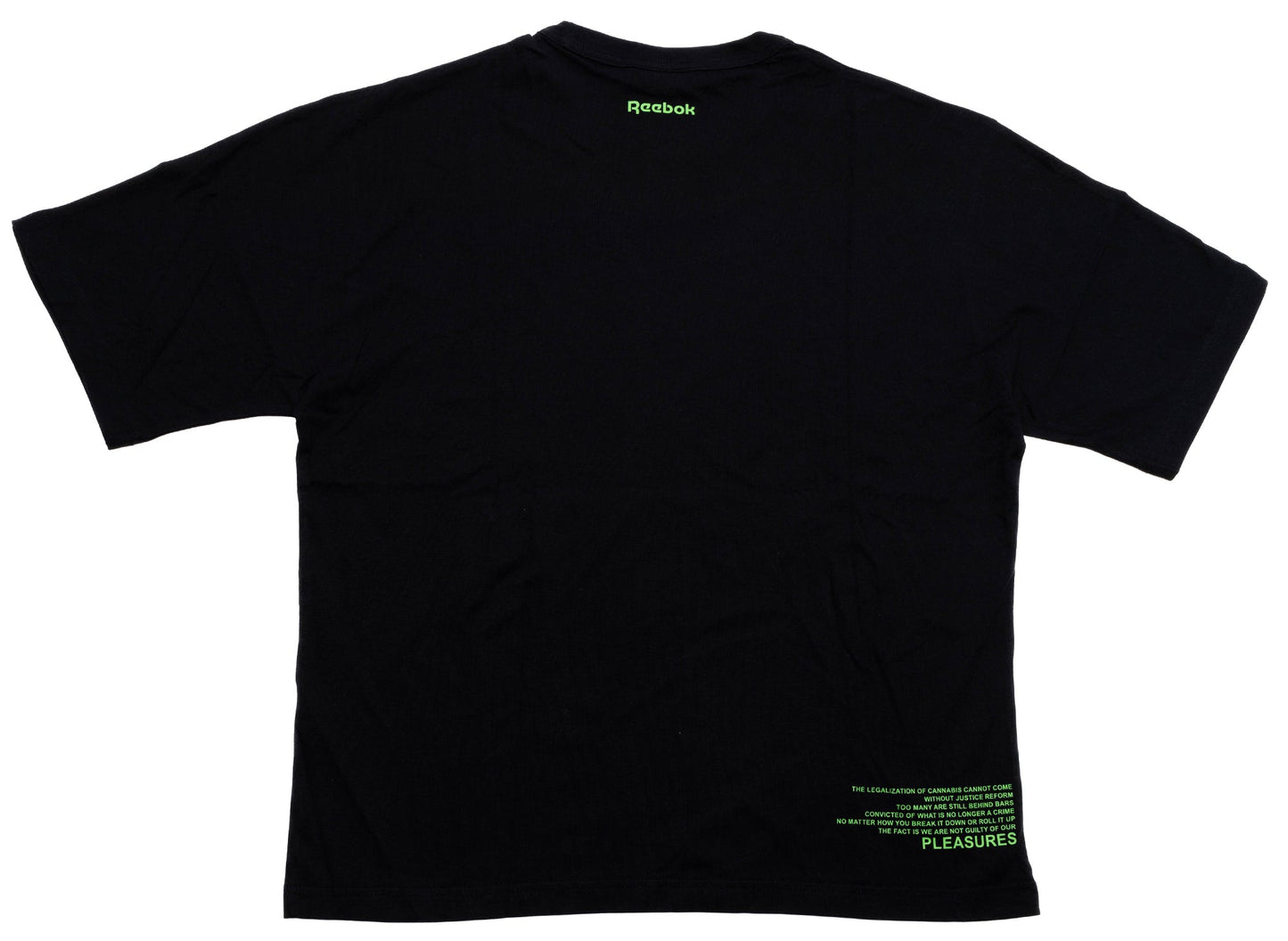 Reebok x Pleasures Tee in Black 'Not Guilty' - view 2