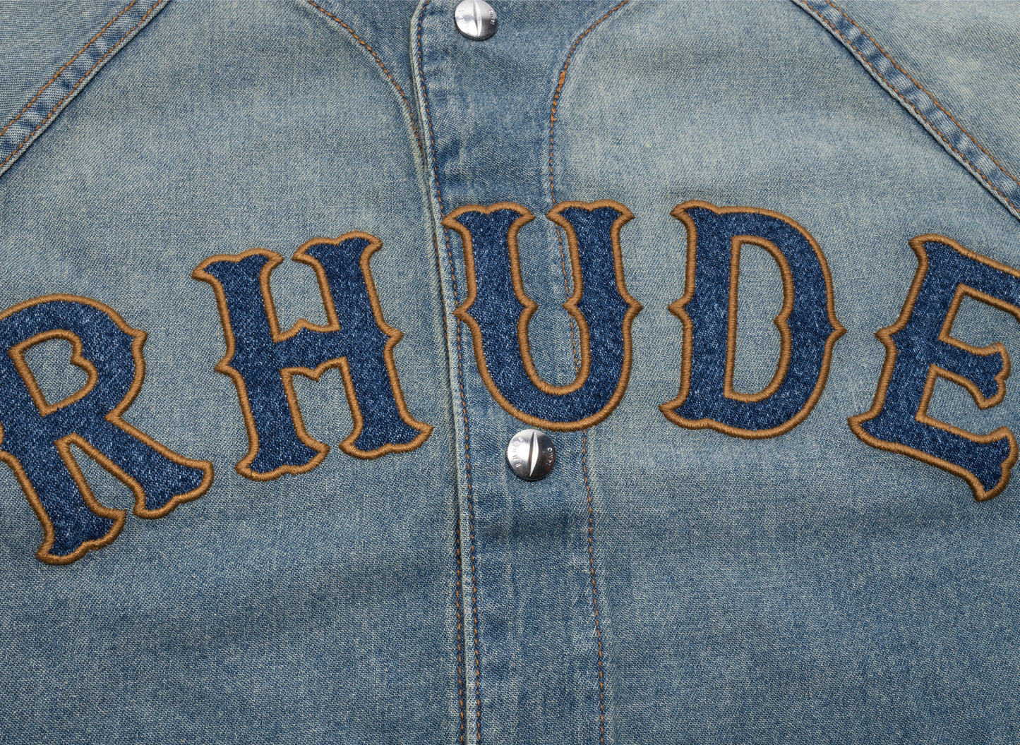 Rhude Baseball Denim Shirt - view 2