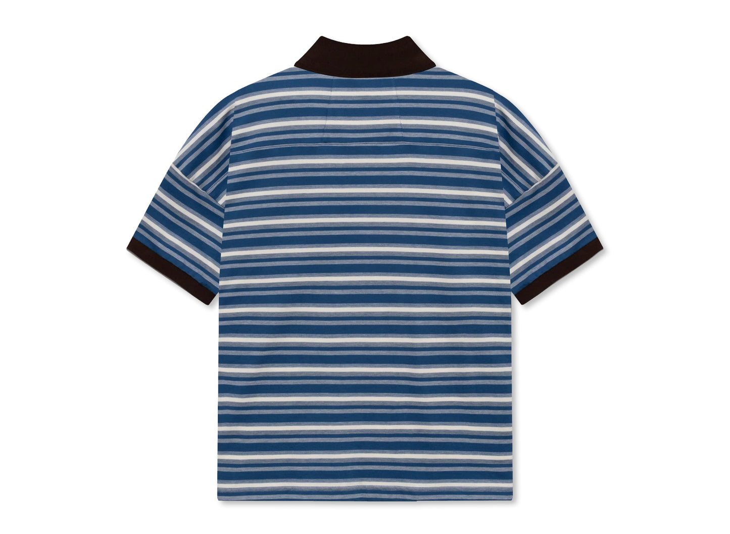 Rhude Fontaine Striped LS Polo in Bordeaux