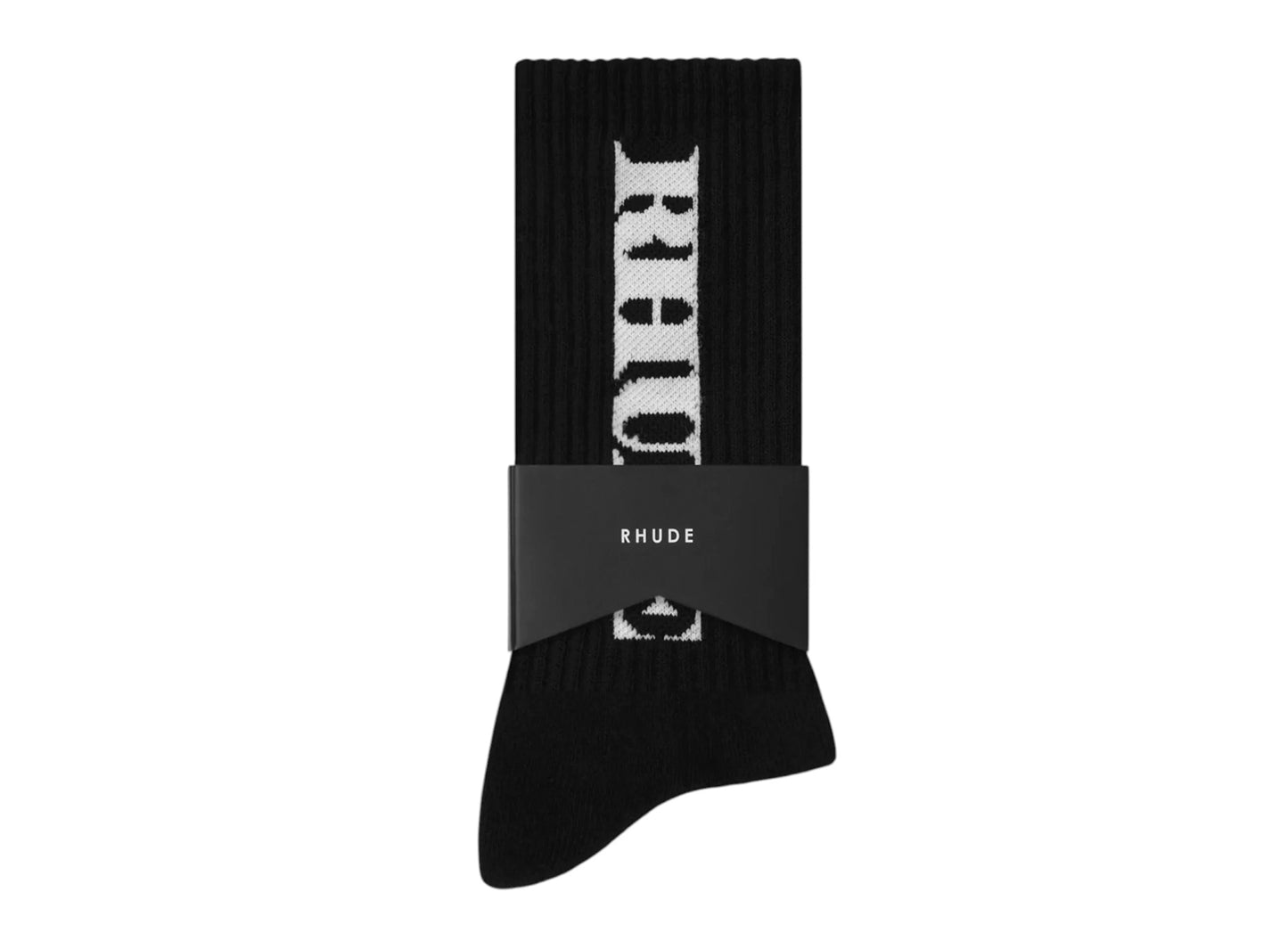 Rhude Tripoli Racing Logo Sock in Black / White — view 3