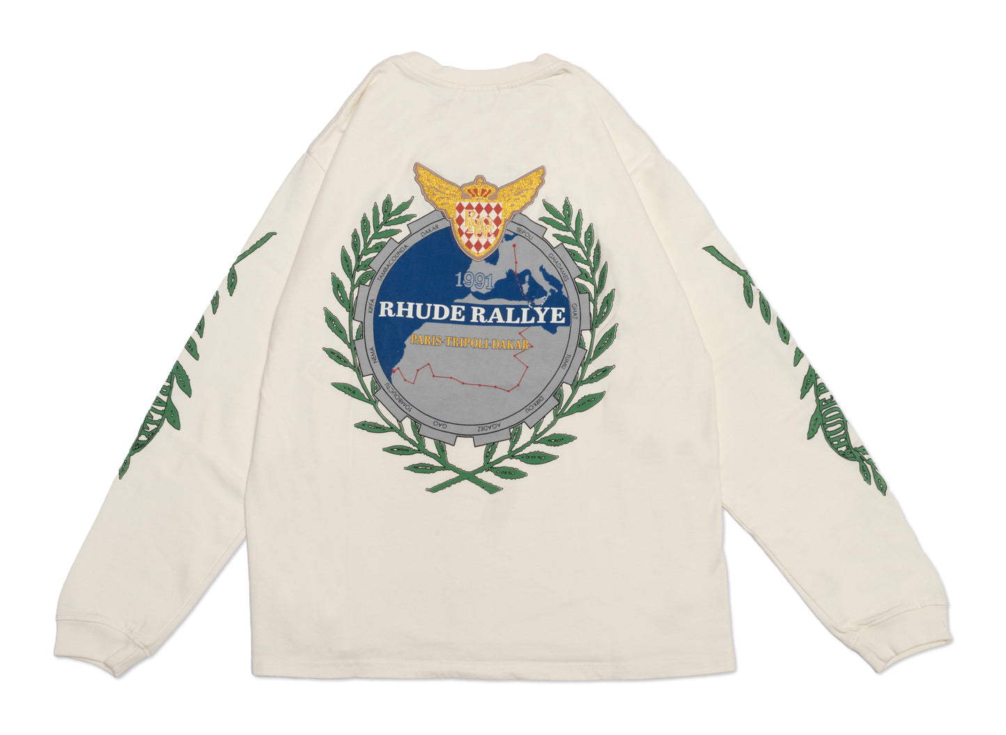 Rhude Tripoli Wreath LS Tee in Vintage White - view 2