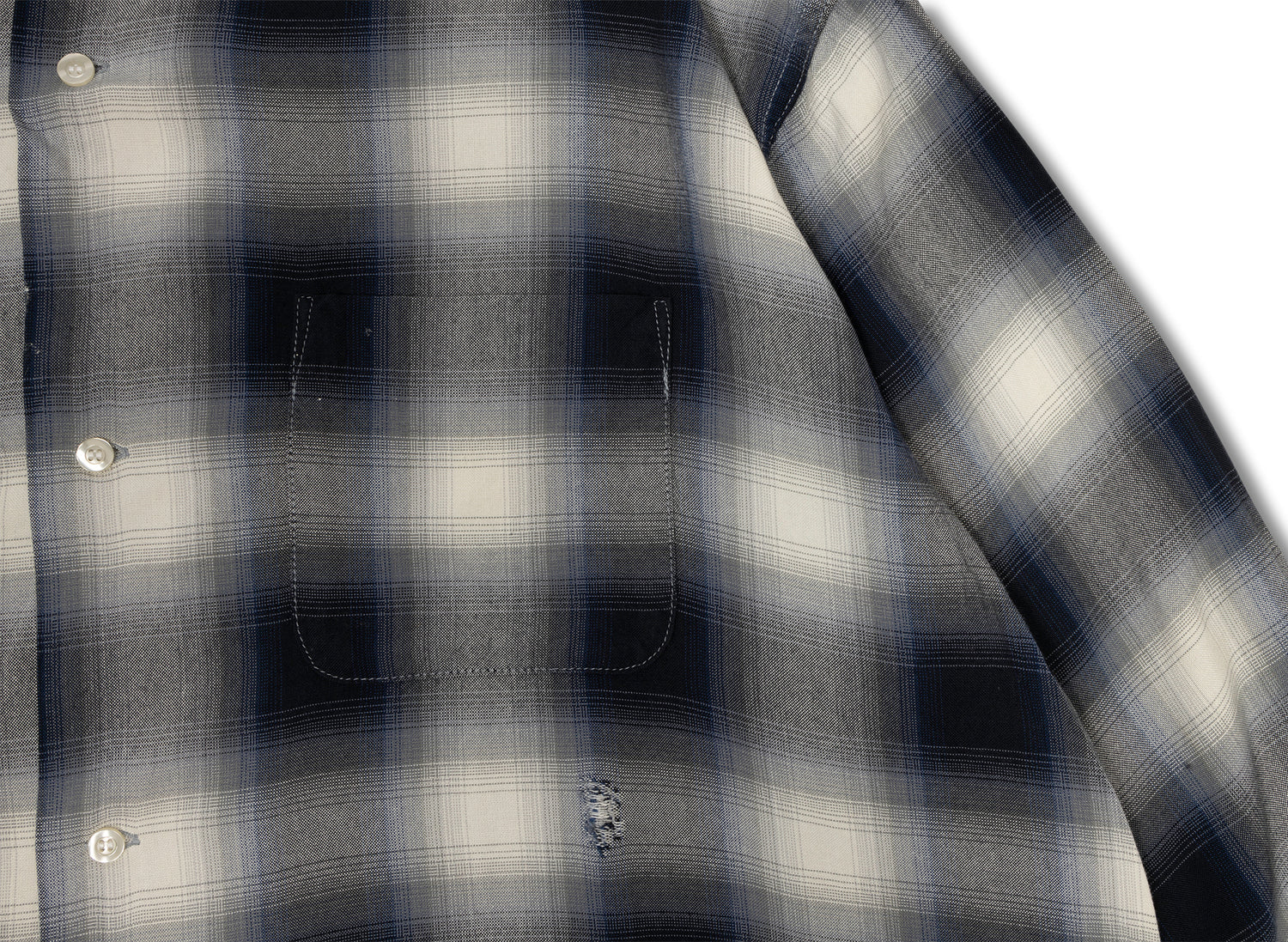 Saint Michael Check Shirt in Navy - view 3