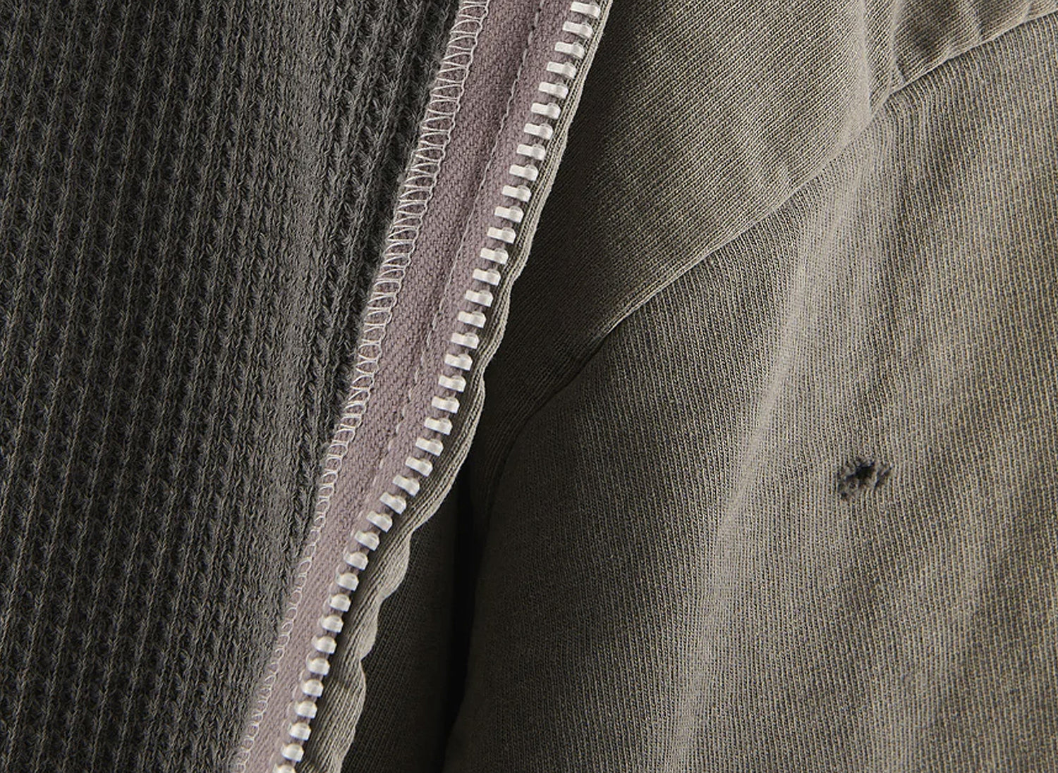 Saint Michael Double Face Zip Hoodie in Charcoal — view 3