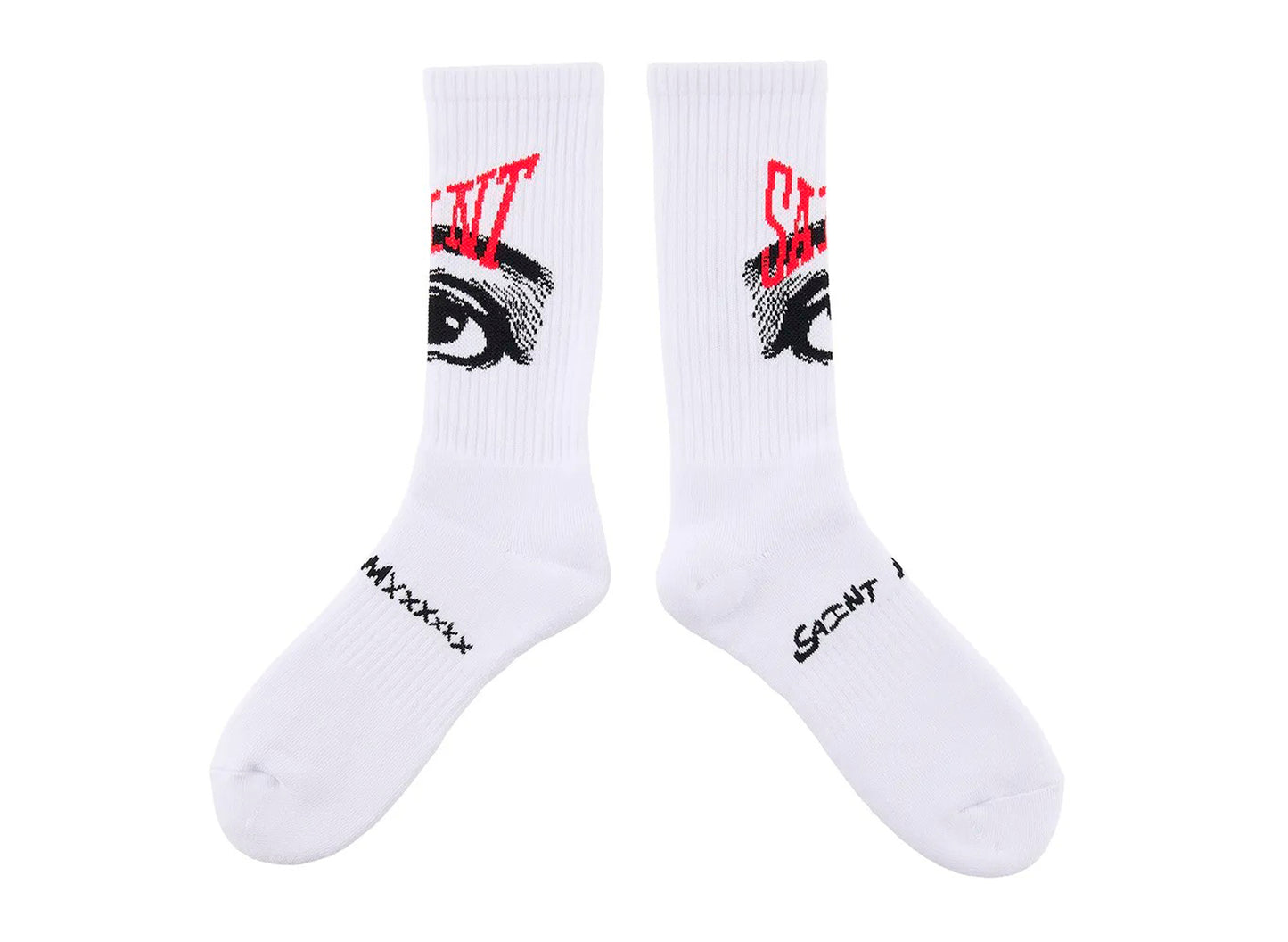 Saint Michael 'Eye' Socks in White — view 2
