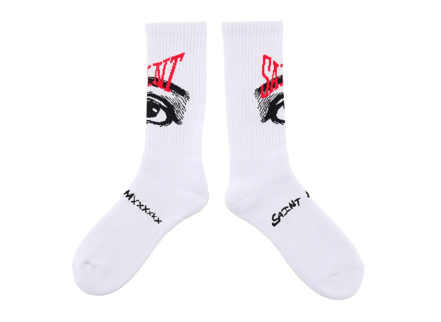 Saint Michael 'Eye' Socks in White — view 2