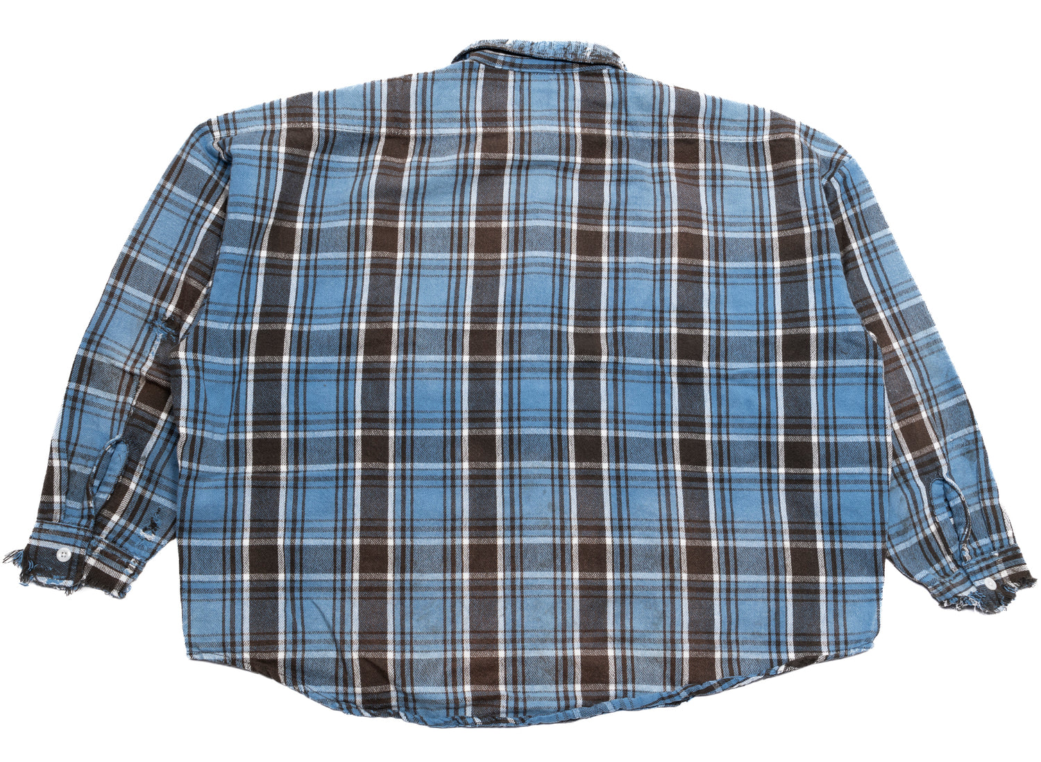 Saint Michael Flannel Shirt in Blue/Grey - view 4