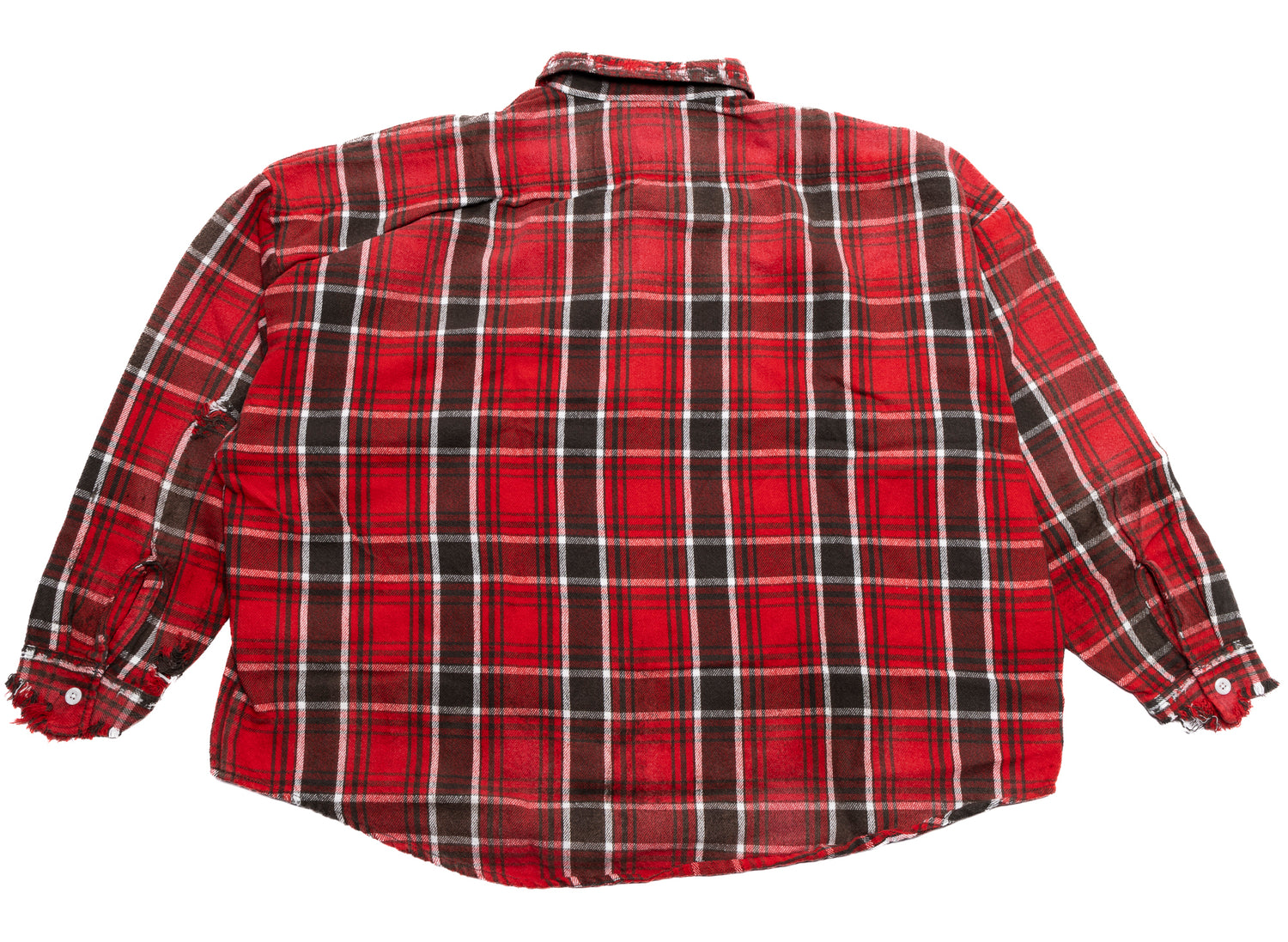 Saint Michael Flannel Shirt in Red/Grey - view 4