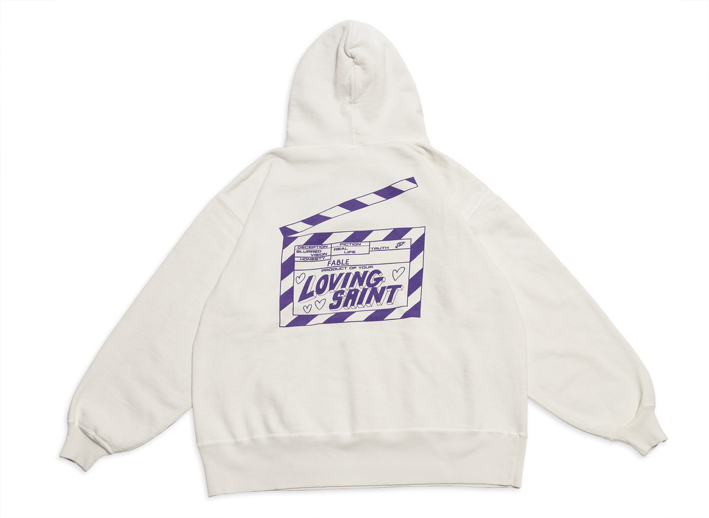 Saint Michael 'I Love Saint' Hoodie in White — view 3