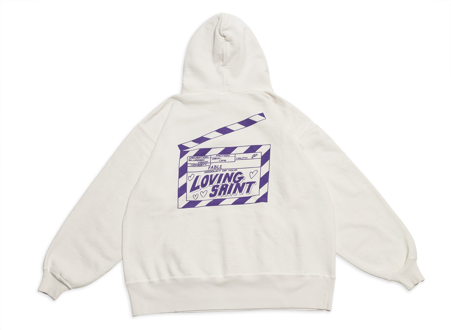 Saint Michael 'I Love Saint' Hoodie in White — view 3
