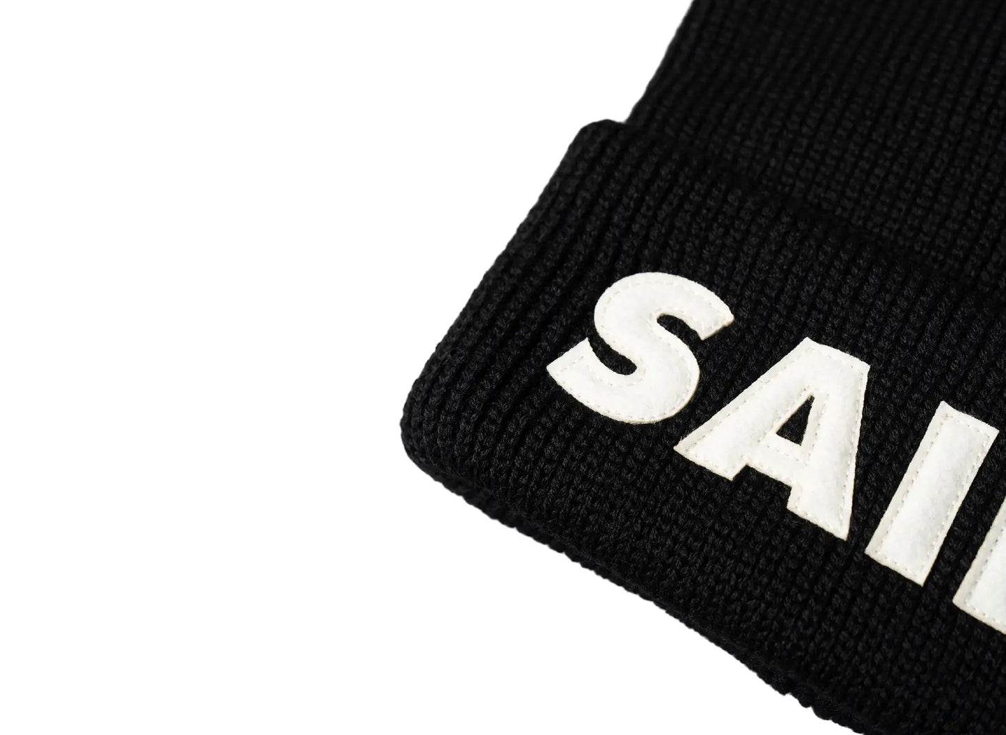 Saint Michael "Saint" Beanie in Black / White — view 3