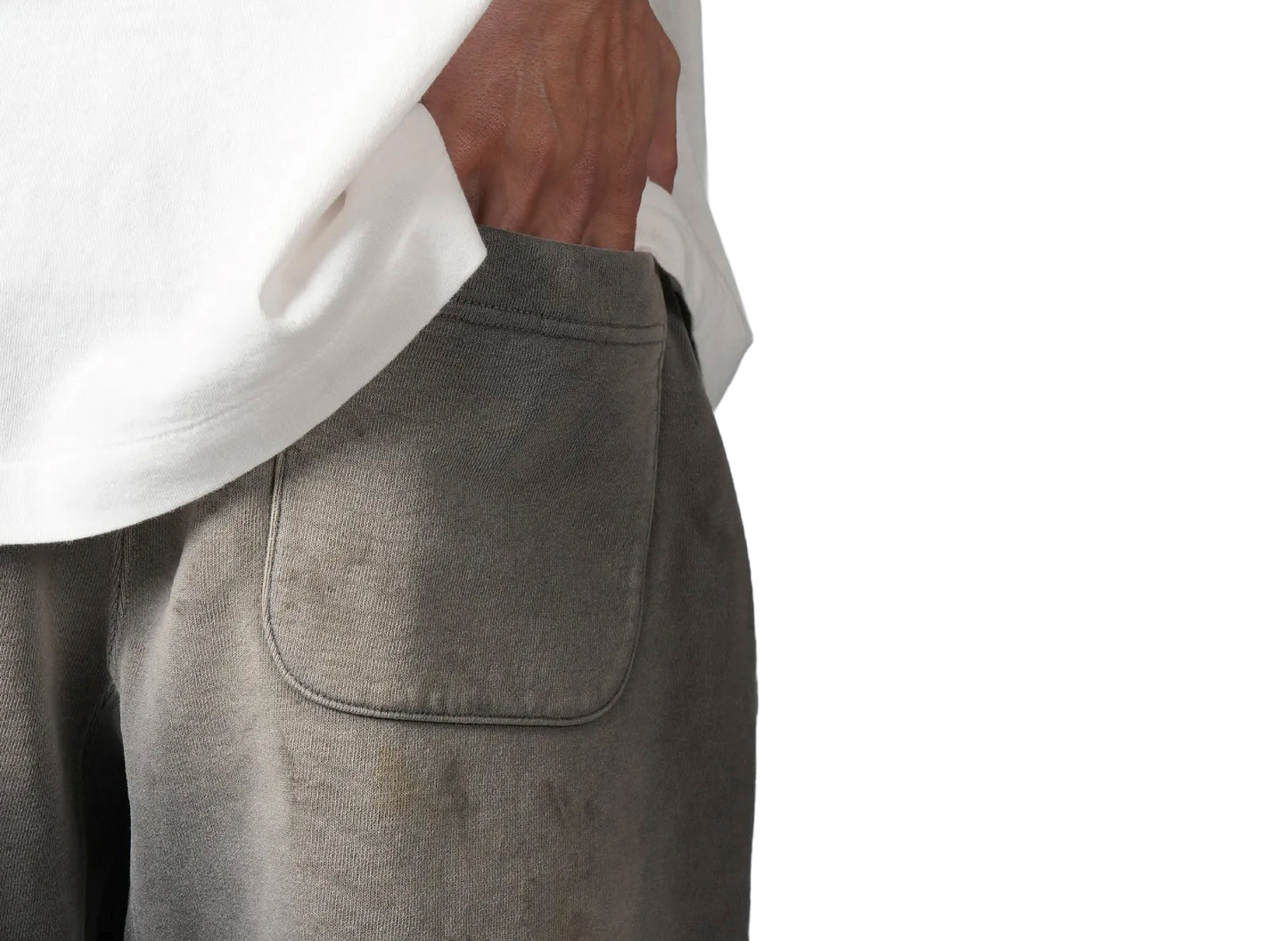 Saint Michael 'Saint Mxx' Sweat Shorts in Charcoal — view 2