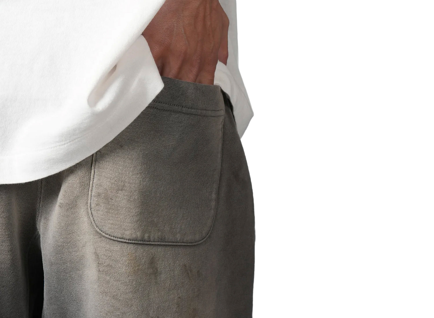 Saint Michael 'Saint Mxx' Sweat Shorts in Charcoal — view 2