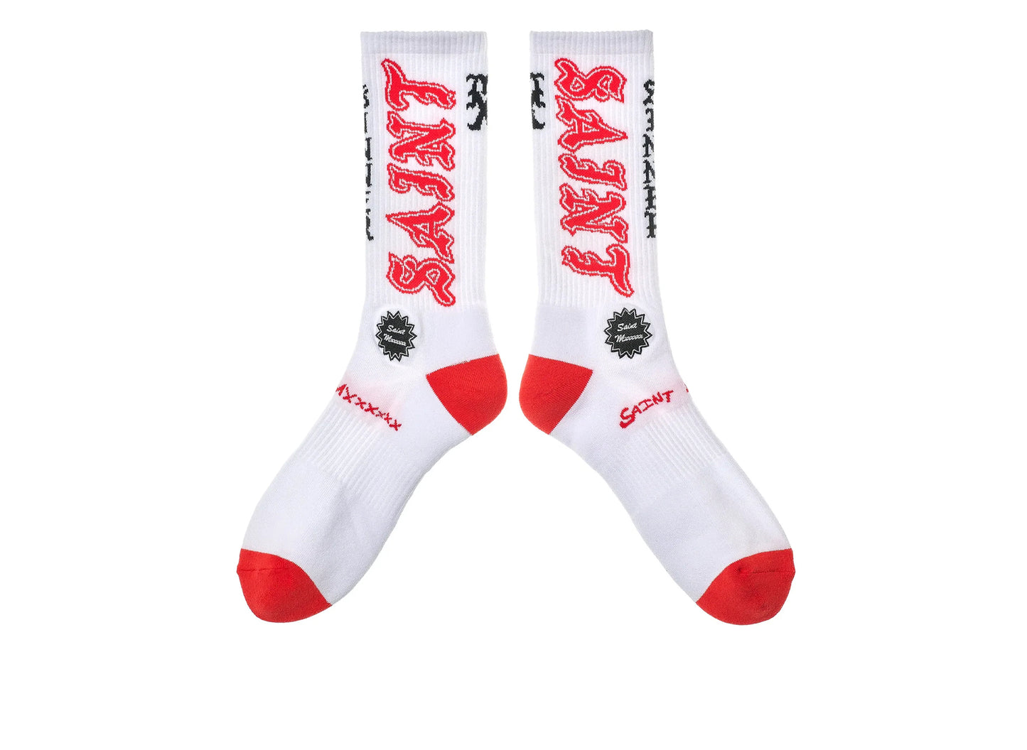 Saint Michael 'Saint' Socks in White / Red