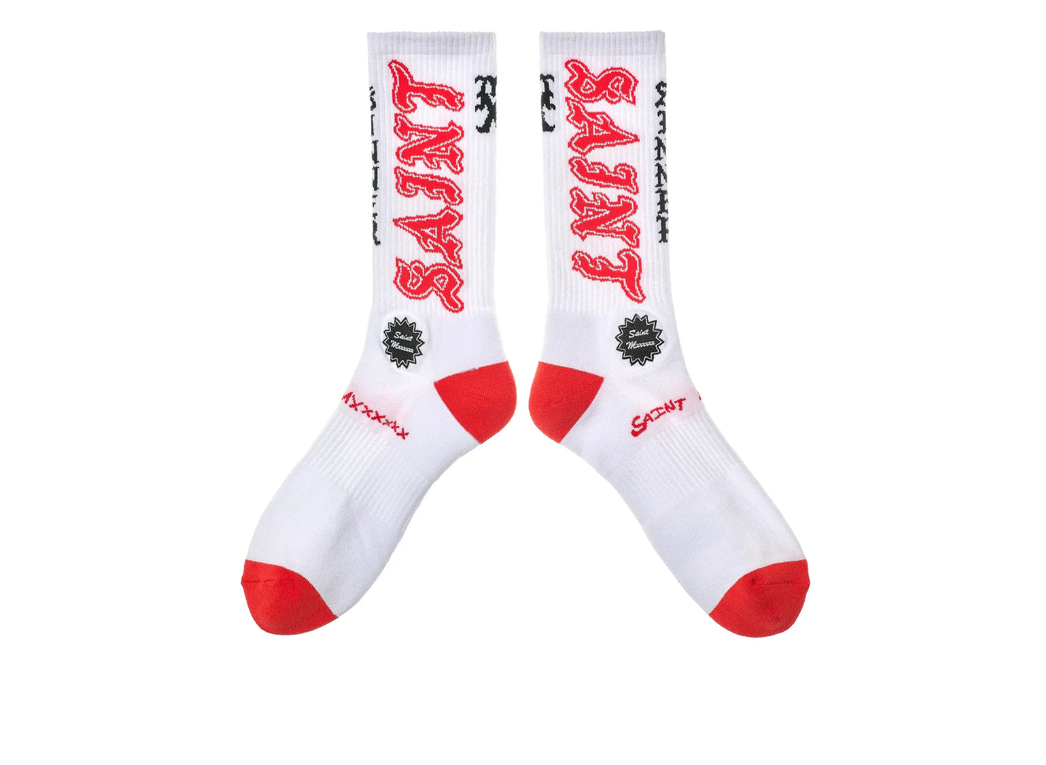 Saint Michael 'Saint' Socks in White / Red