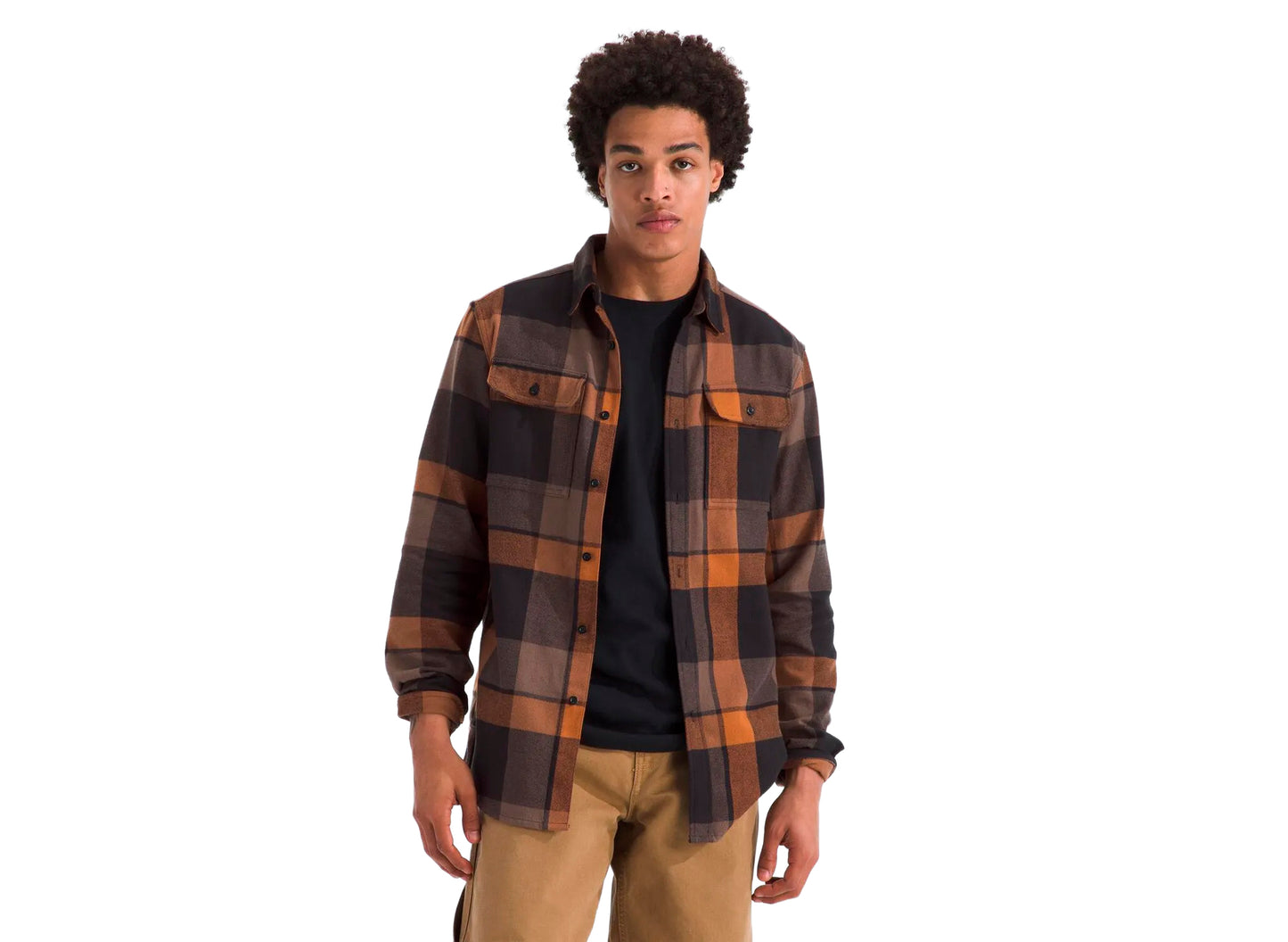 The North Face Arroyo Flannel Shirt in Plaid Burnt Orange — view 2