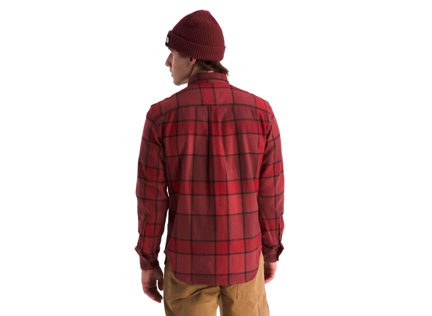 The North Face Arroyo Flannel Shirt in Plaid Sumac Red — view 3