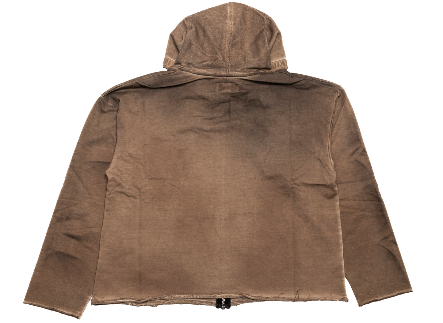 Thug Club Creed Scarf Hooded Zip-Up Hoodie in Beige