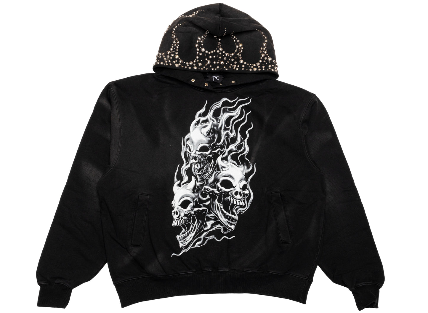 Thug Club Hotheaded Riding Skull Hoodie in Black