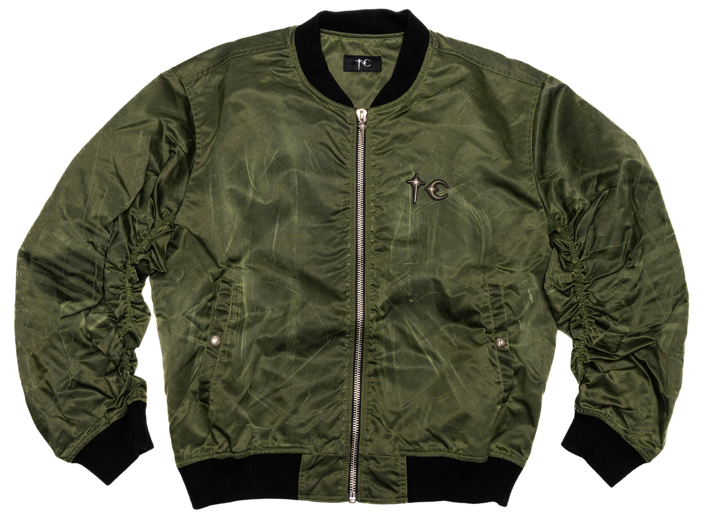 Thug Club Jamong Two Tone Washed MA-1 Jacket in Khaki