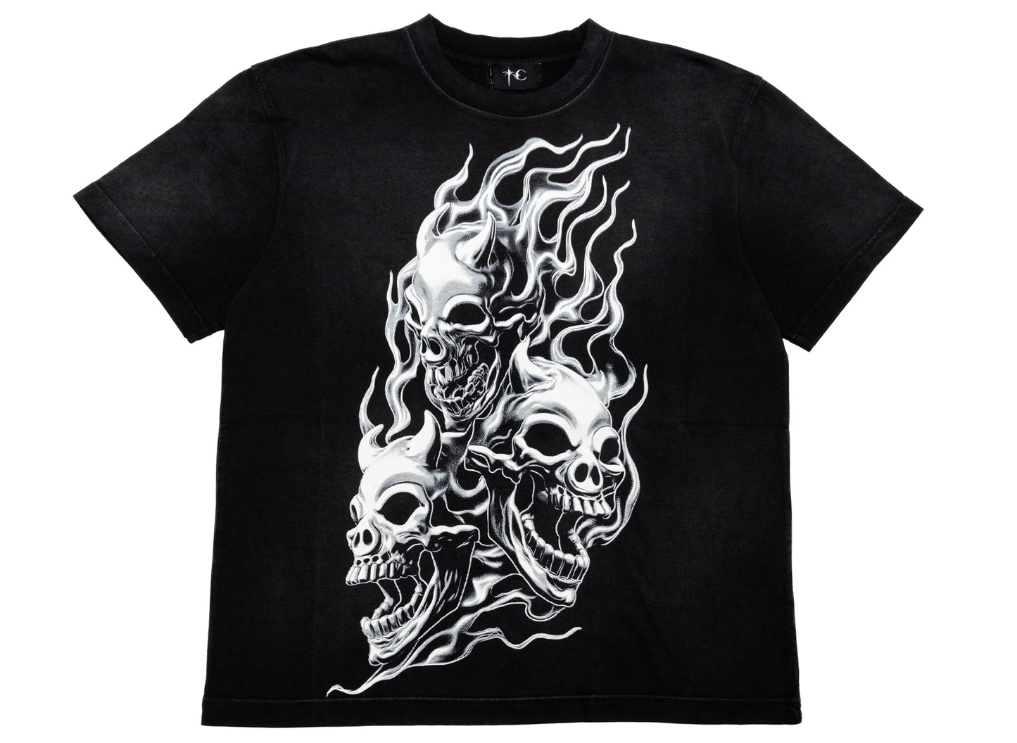 Thug Club Three Riding Skull Dirt T-Shirt in Black