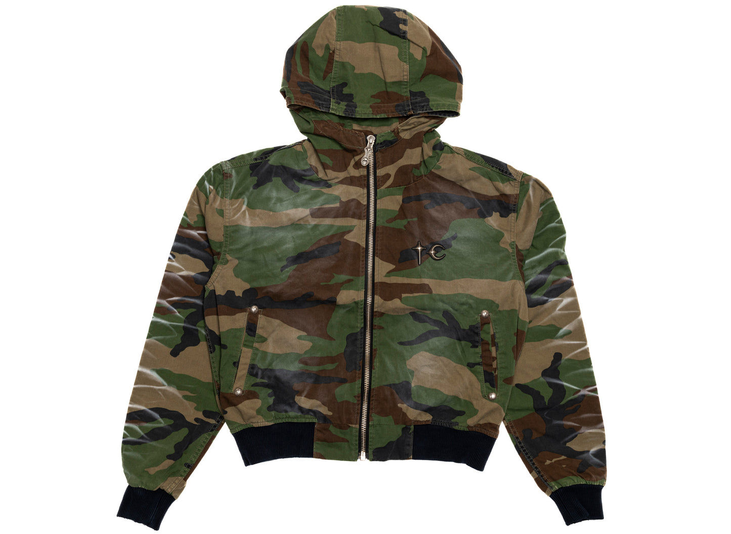 Thug Club Three Riding Skull Vintage Jacket in Camo