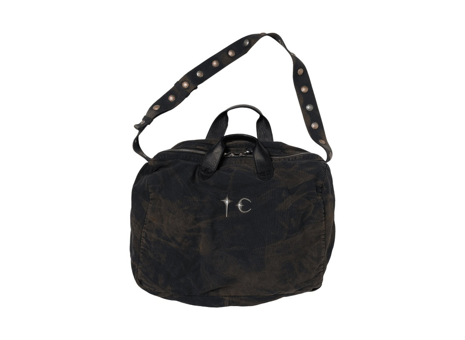 Thug Club Two Tone Washed Canvas Crossbody Bag in Rust Black