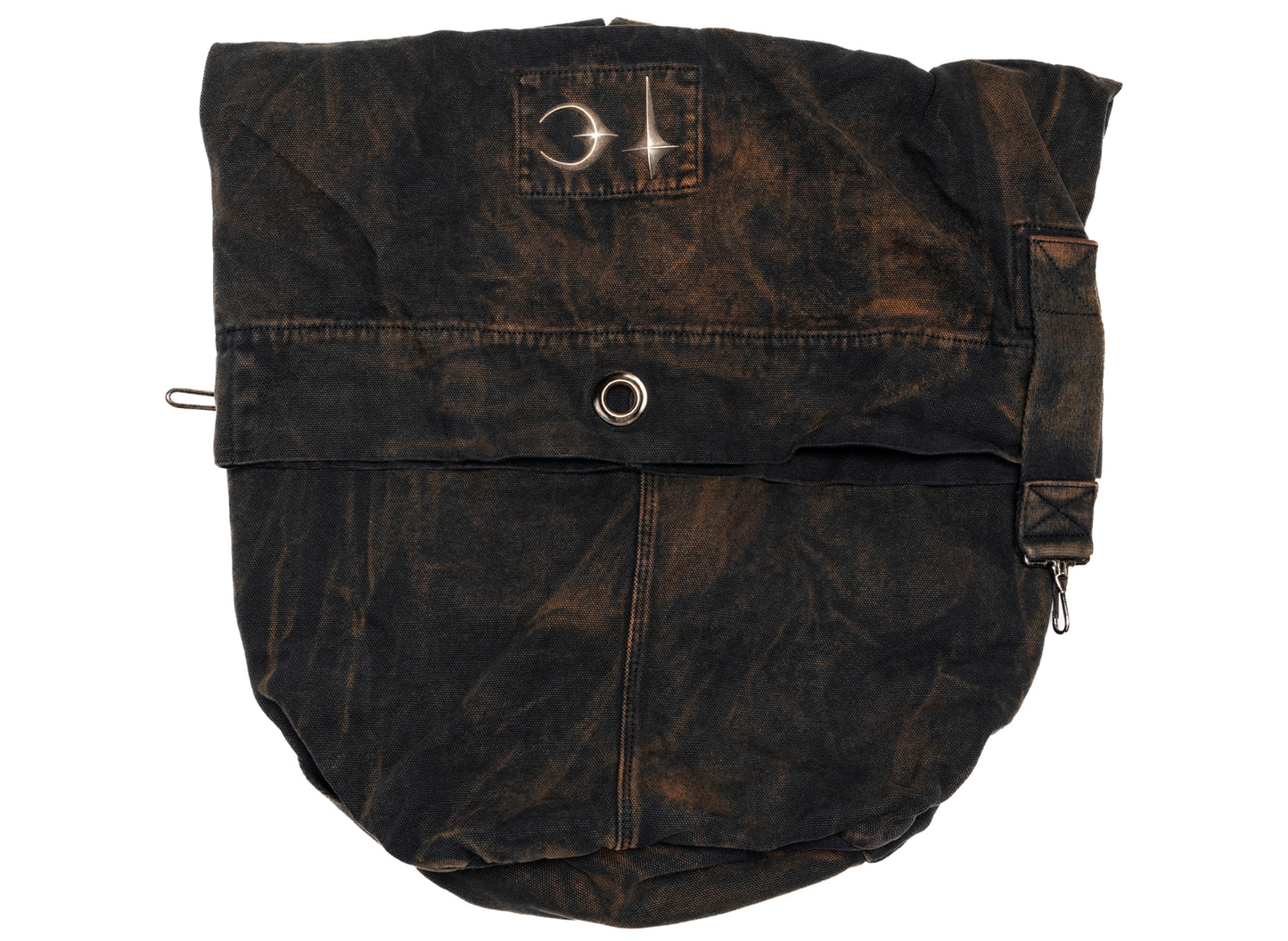 Thug Club Two Tone Washed Canvas Duffle Bag in Rust Black