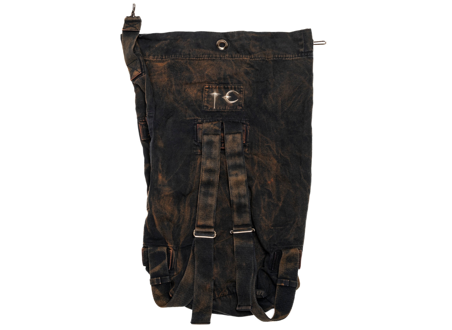 Thug Club Two Tone Washed Canvas Duffle Bag in Rust Black