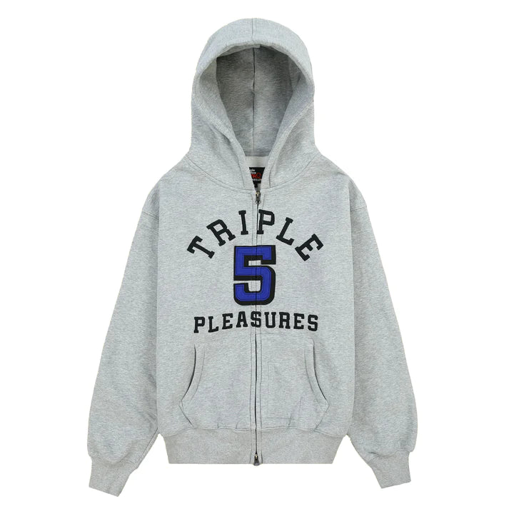 Triple 5 Soul x Pleasures 555 Applique Zip Up Hoodie