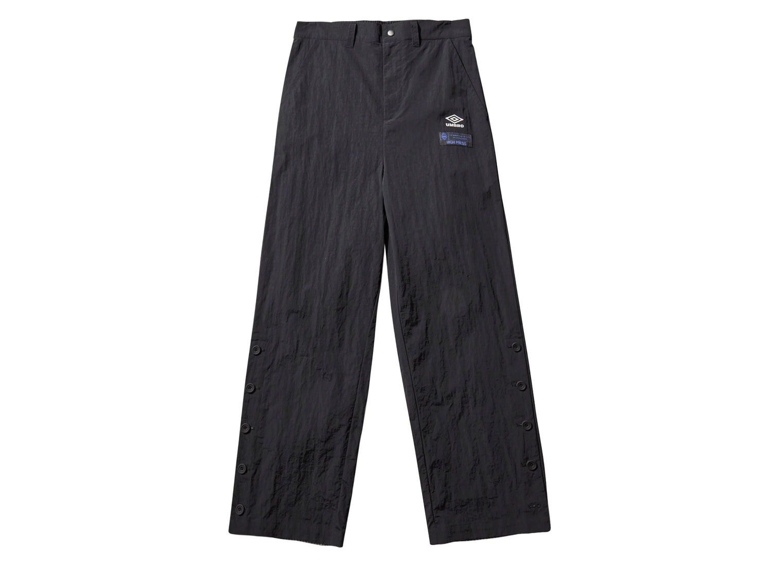 Noremid × umbro REFLECTIVE NYLON PANTS Umbro Antique Nylon Pants in Carbon Black | Oneness Boutique