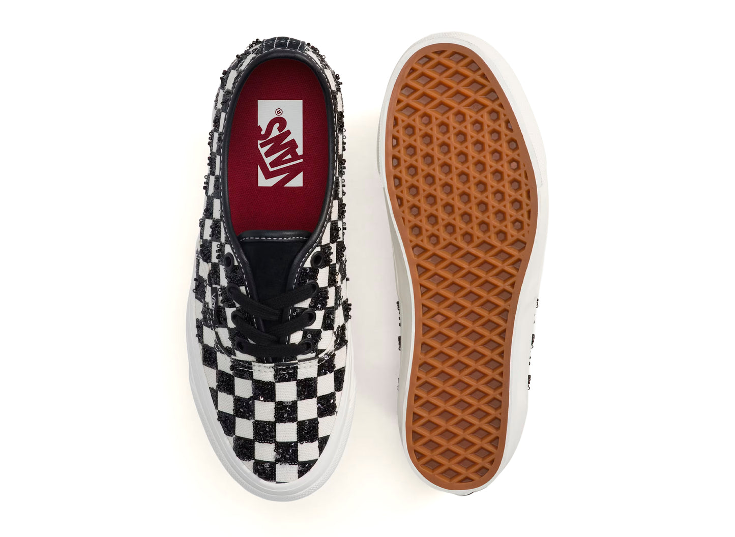 Vans Authentic 44 LX Beaded Checkerboard in Black/White