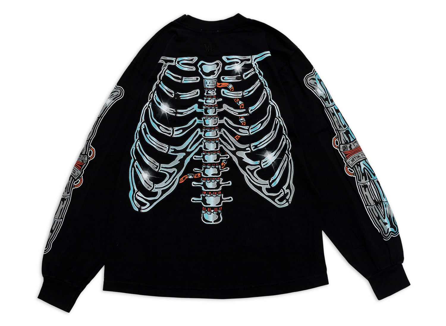 Warren Lotas Endura-Skeleton Longsleeve in Black — view 3