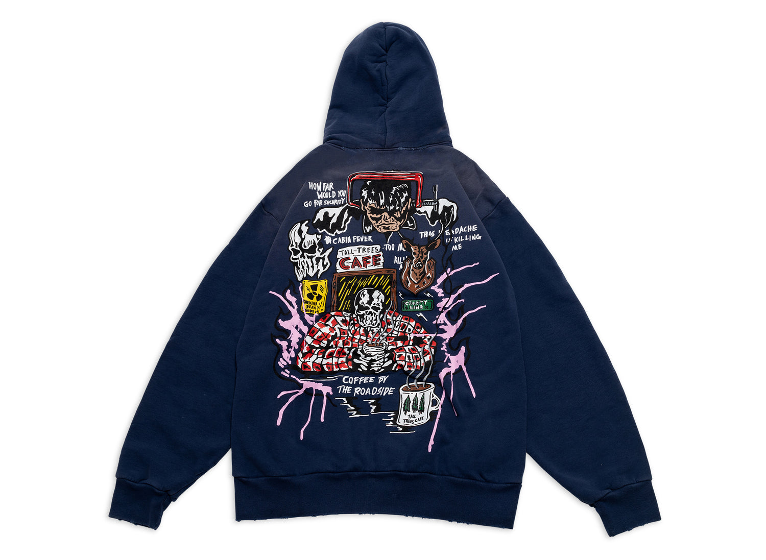 Warren Lotas Roadside Coffee Hoodie in Faded Peony — view 2