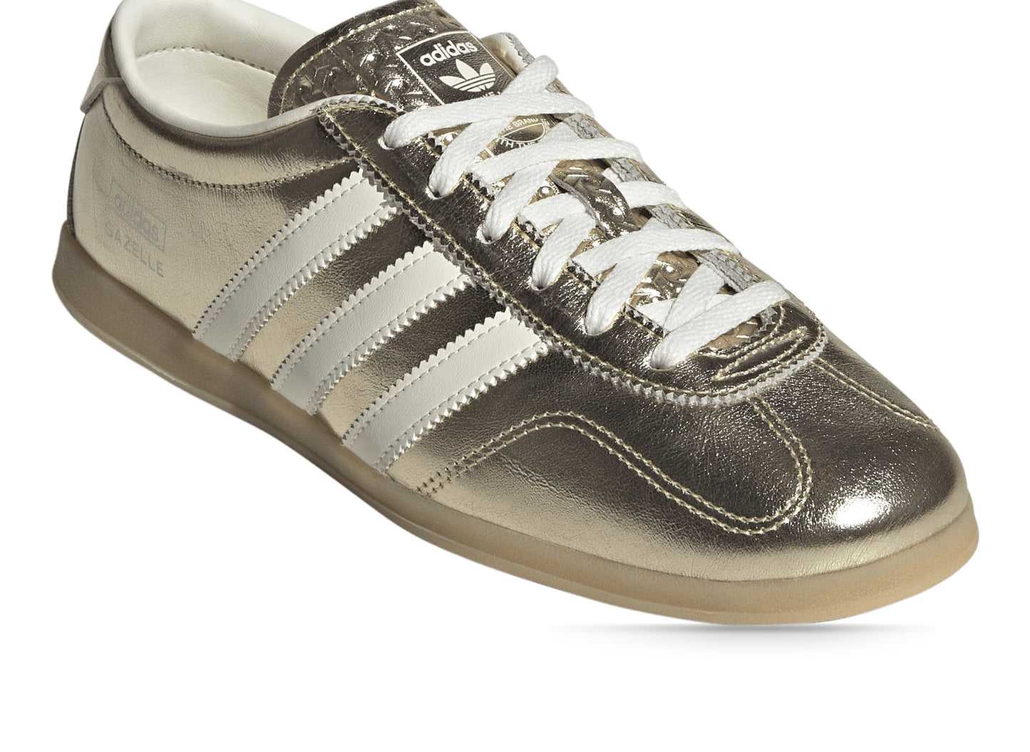 Women's Adidas Gazelle Lo Pro in Gold Metallic / Off White - view 3