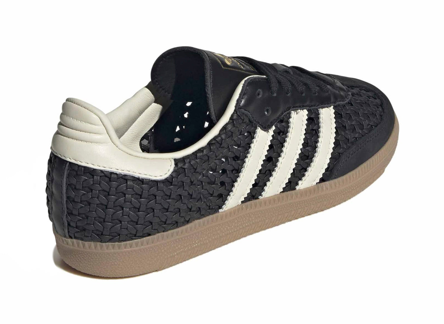 Women's Adidas Samba OG 'Basketweave' in Core Black / Cream White — view 2