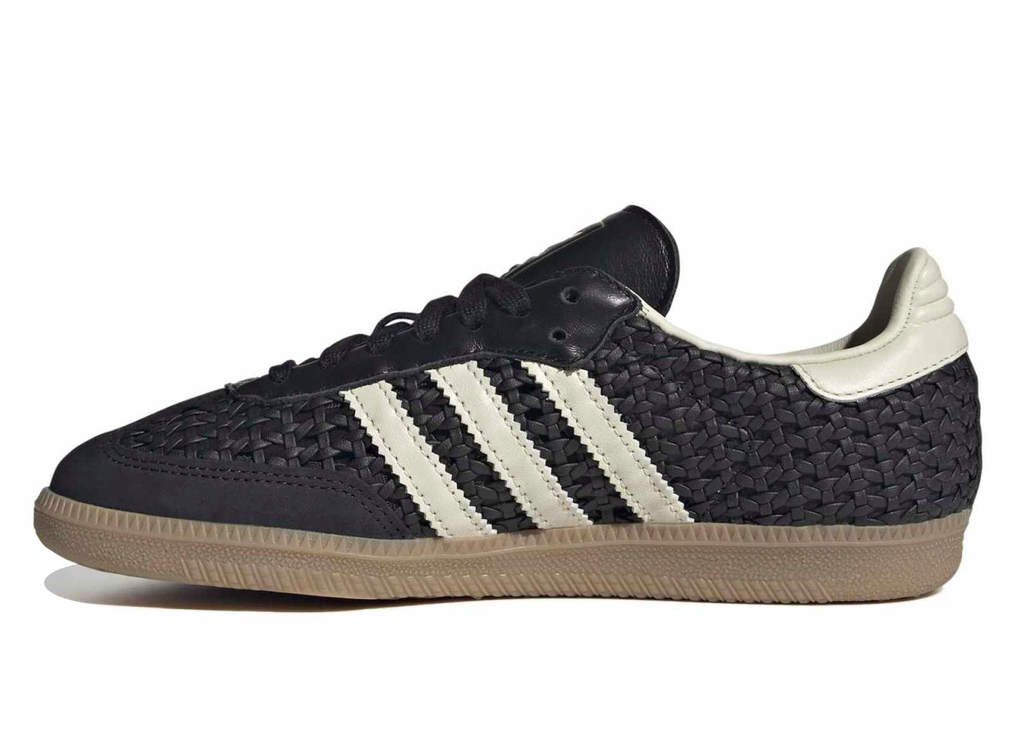 Women's Adidas Samba OG 'Basketweave' in Core Black / Cream White — view 3