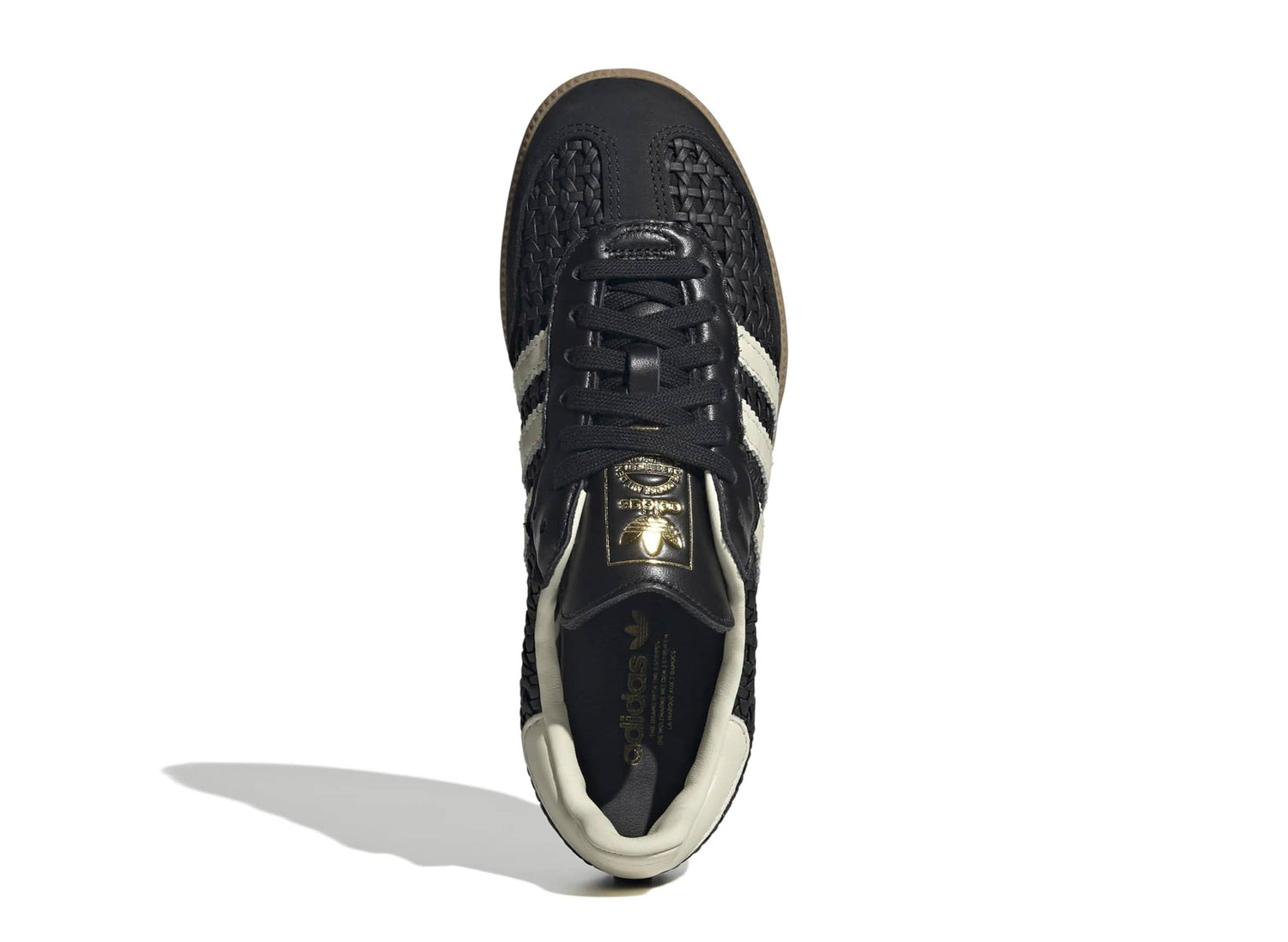 Women's Adidas Samba OG 'Basketweave' in Core Black / Cream White — view 4