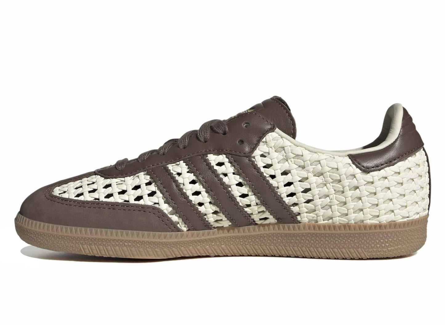 Women's Adidas Samba OG 'Basketweave' in Cream White / Earth Strata — view 3