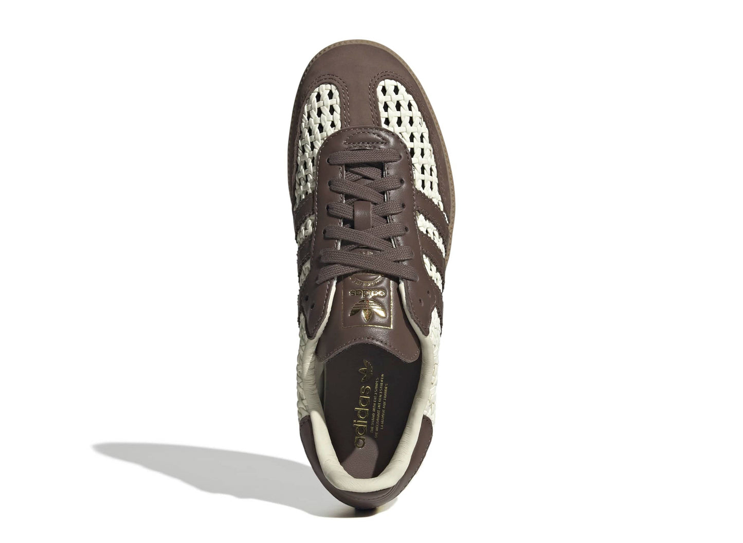 Women's Adidas Samba OG 'Basketweave' in Cream White / Earth Strata — view 4