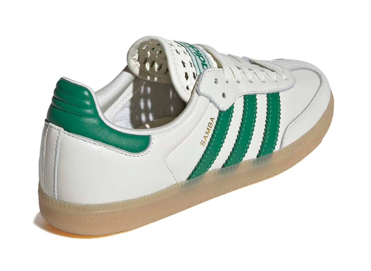 Women's Adidas Samba OG in Off White / Green — view 2