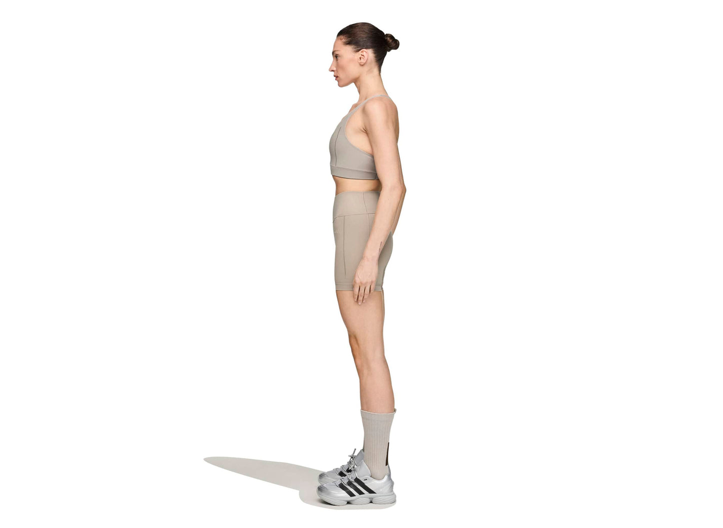 Women's Adidas x Entire Studios OPT 4IN Shorts in Putty Beige — view 2